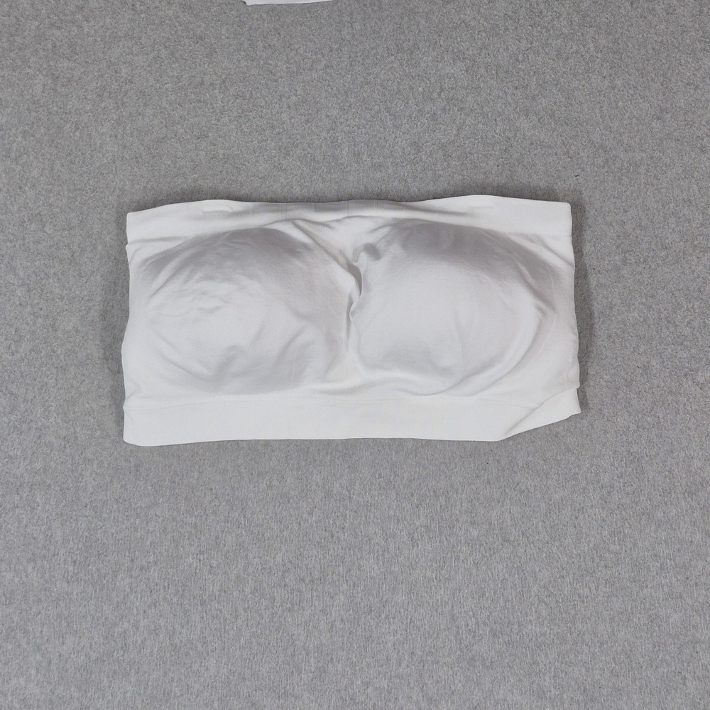 Truekind Women Bra XL White Bandeau Wireless Strapless Pullover